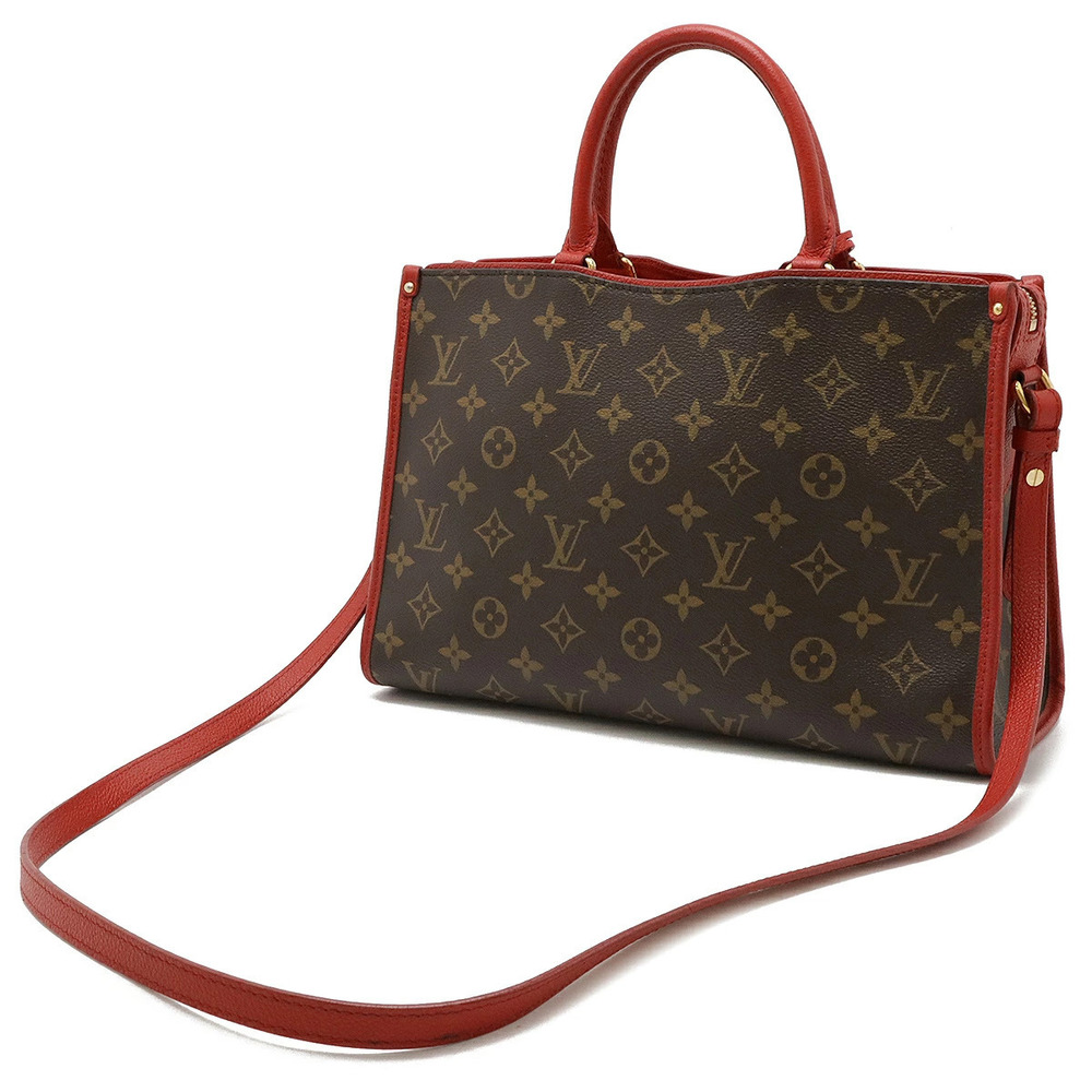 Louis Vuitton Shoulder Handbag Cerise Popincourt Tote Bag Red Monogram